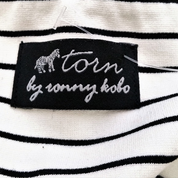 TORN BY RONNY KOBO STRIPED MINI SKIRT Stretch - Picture 5 of 8